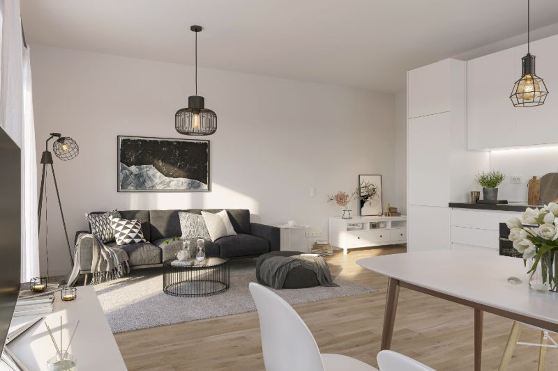 Visualisierung Wohnzimmer | © Dawonia