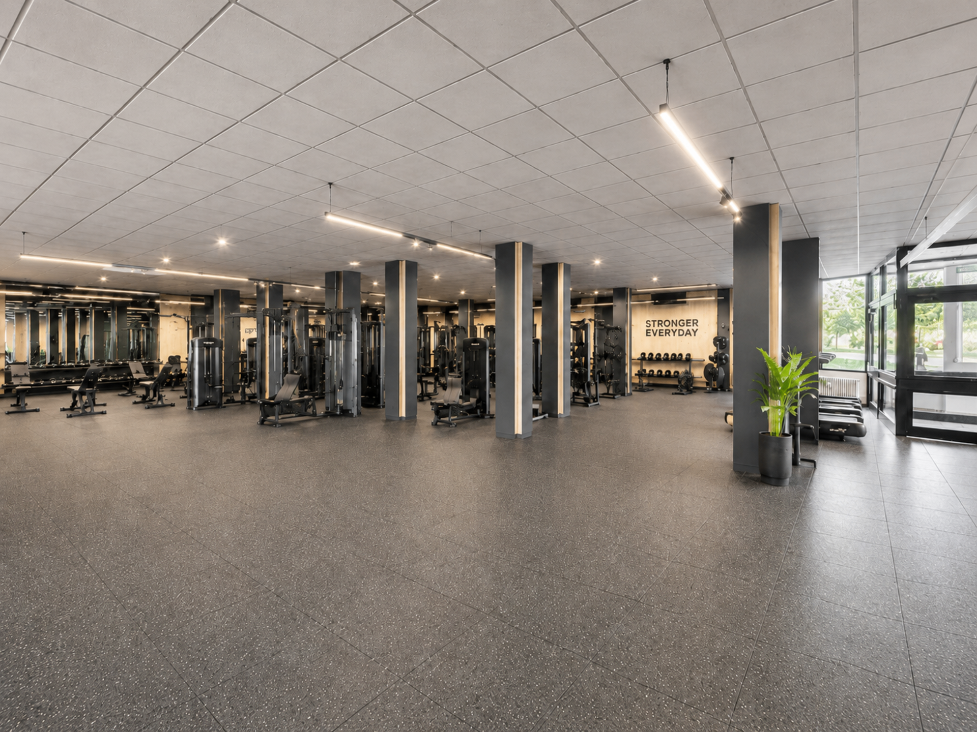 Hauptraum_ virtuell eingerichtet als Fitnessstudio | © Dawonia