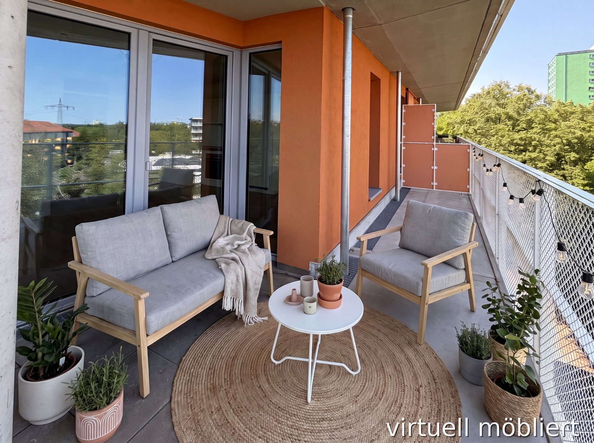 Balkon virtuell möbliert | © Dawonia